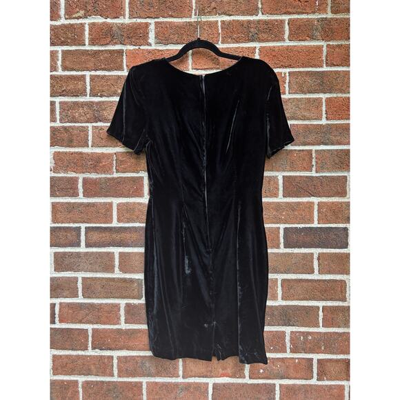 Vintage 1980s CFTC Studio Black Velvet Mini Dress LBD AS IS - Picture 7 of 11